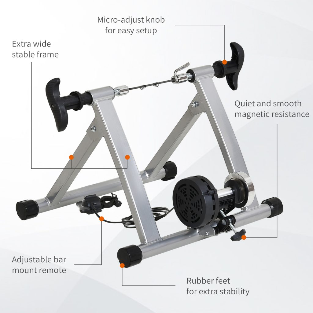 soozier indoor magnetic bike bicycle trainer stand 5 level resistance folding black