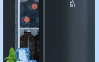 Mini fridge illustration showing two empty freezer compartments