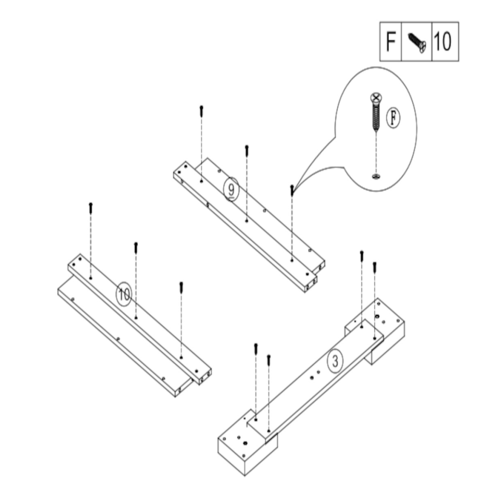 Panels connected using multiple screws to strengthen assembly.
