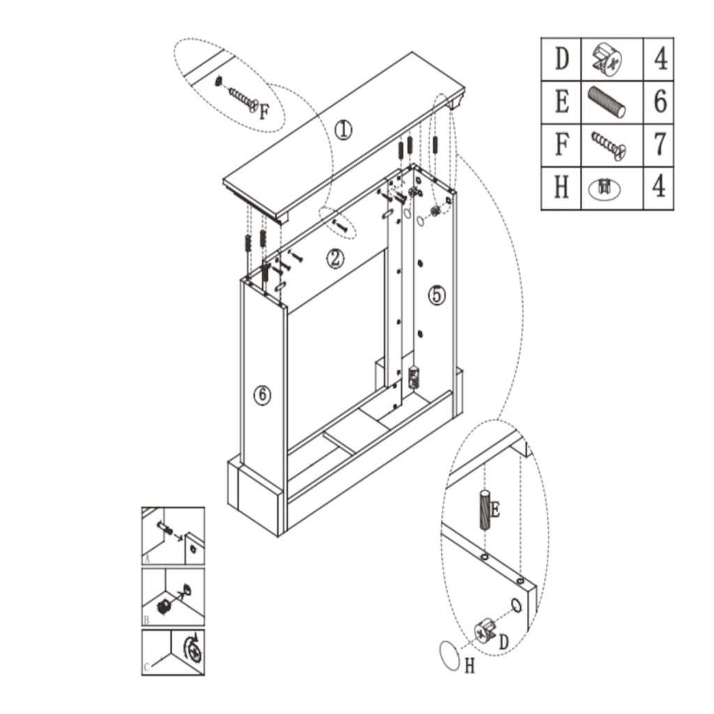 Top wooden panel fixed onto side panels using screws.