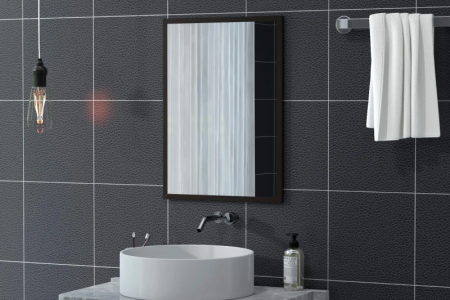 Frame Your Bathroom Mirror Without Taking It Down