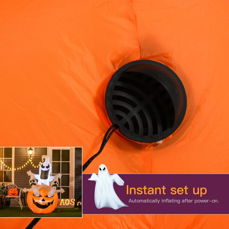 Close-up of inflatable blower fan connected to power.