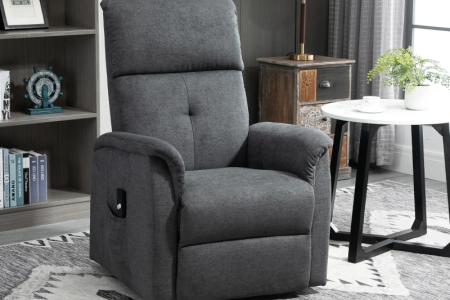 HOMCOM power lift chair fully assembled and placed in living room setup