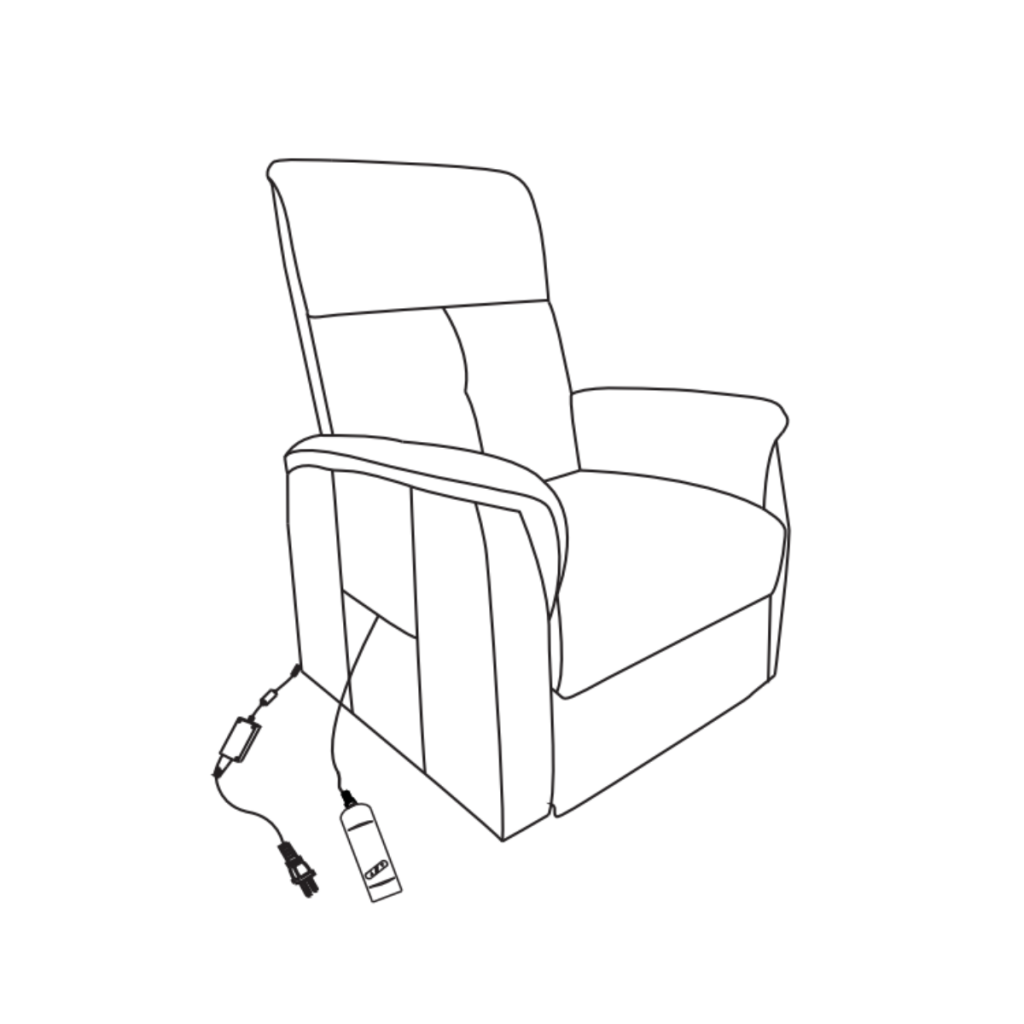 Plugging the remote control cable into the HOMCOM lift chair connector