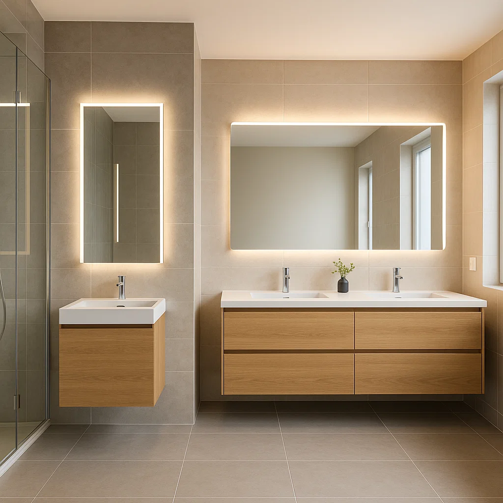 Adjust mirror Choice for Small or Large Bathrooms