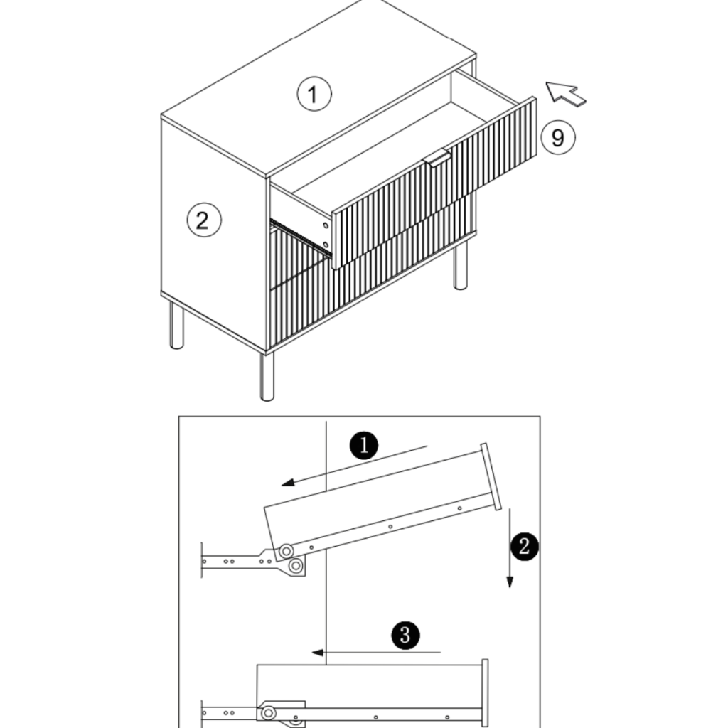 Tightening screws on the back panel supports of the cabinet to secure structure.