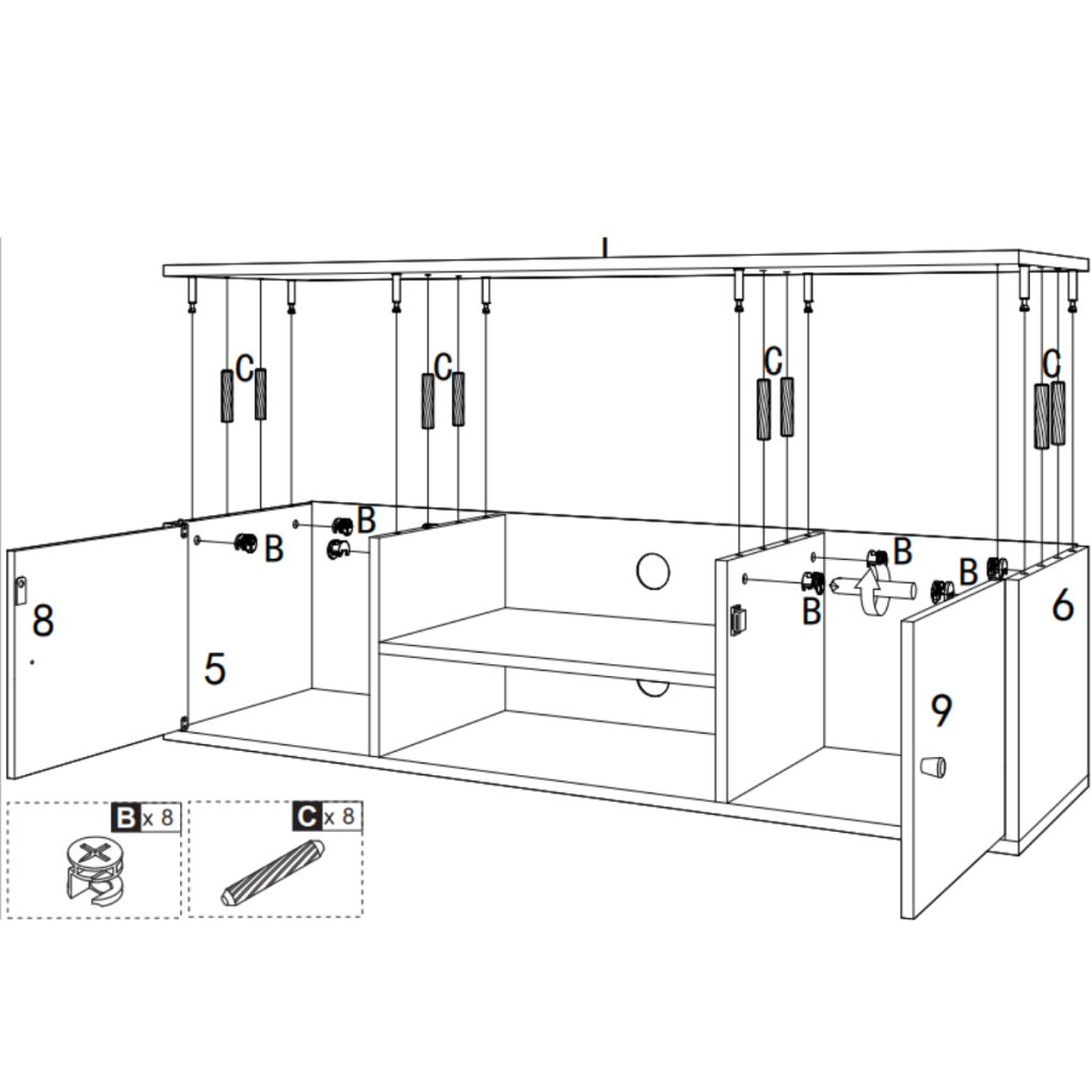 Assembly guide illustrating how to attach the top panel securely.