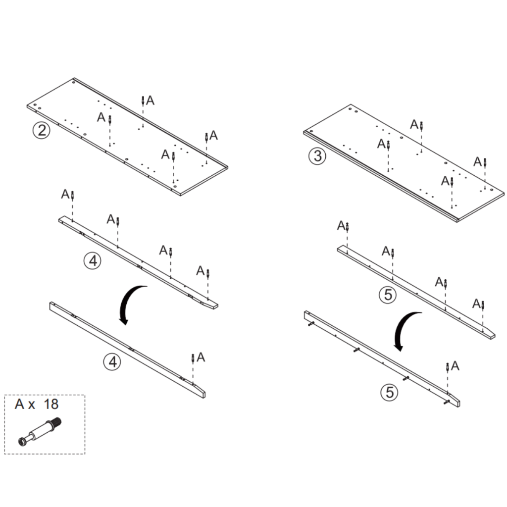 diagram illustration of inserting screw into the panels