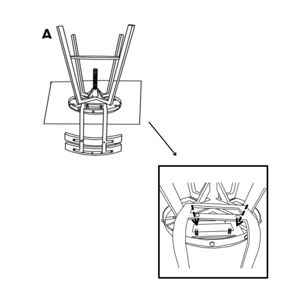 Step-by-step barstool assembly attaching backrest to seat