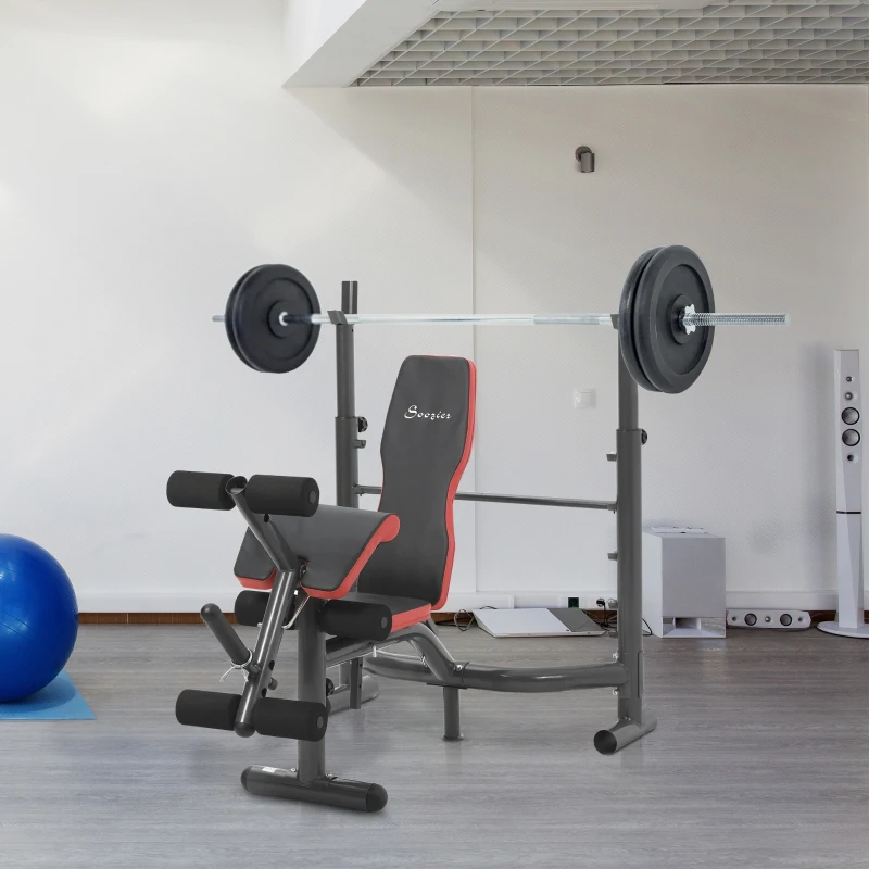 Multifunction press bench with preacher curl and leg developer