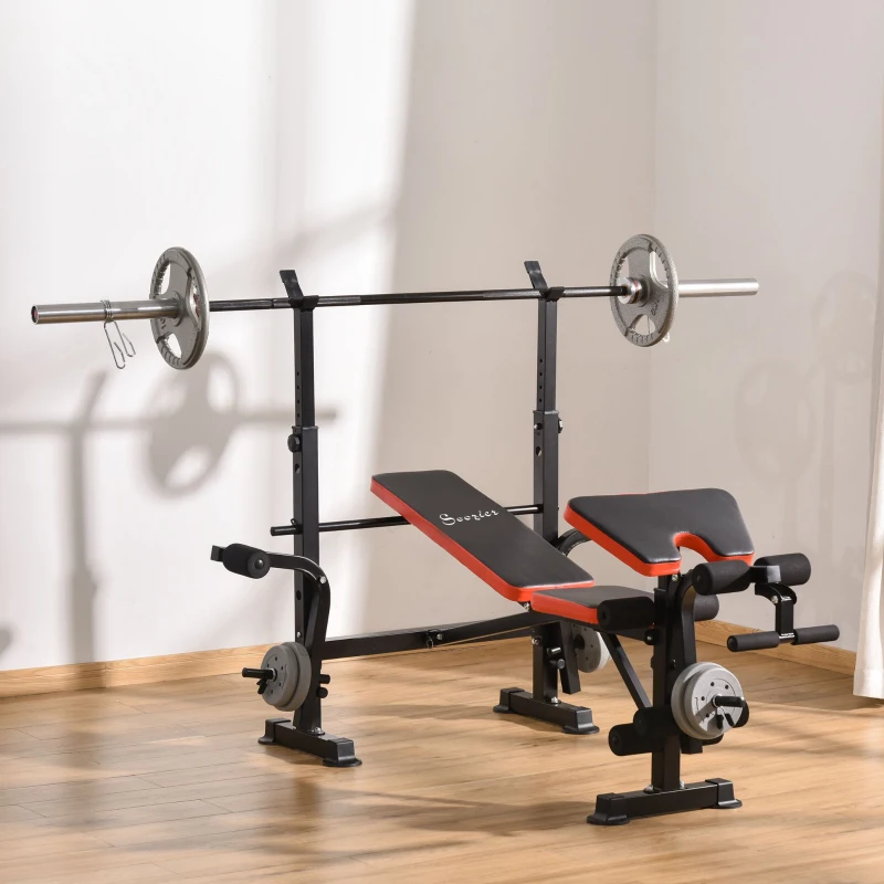 Adjustable weight bench with preacher curl and butterfly