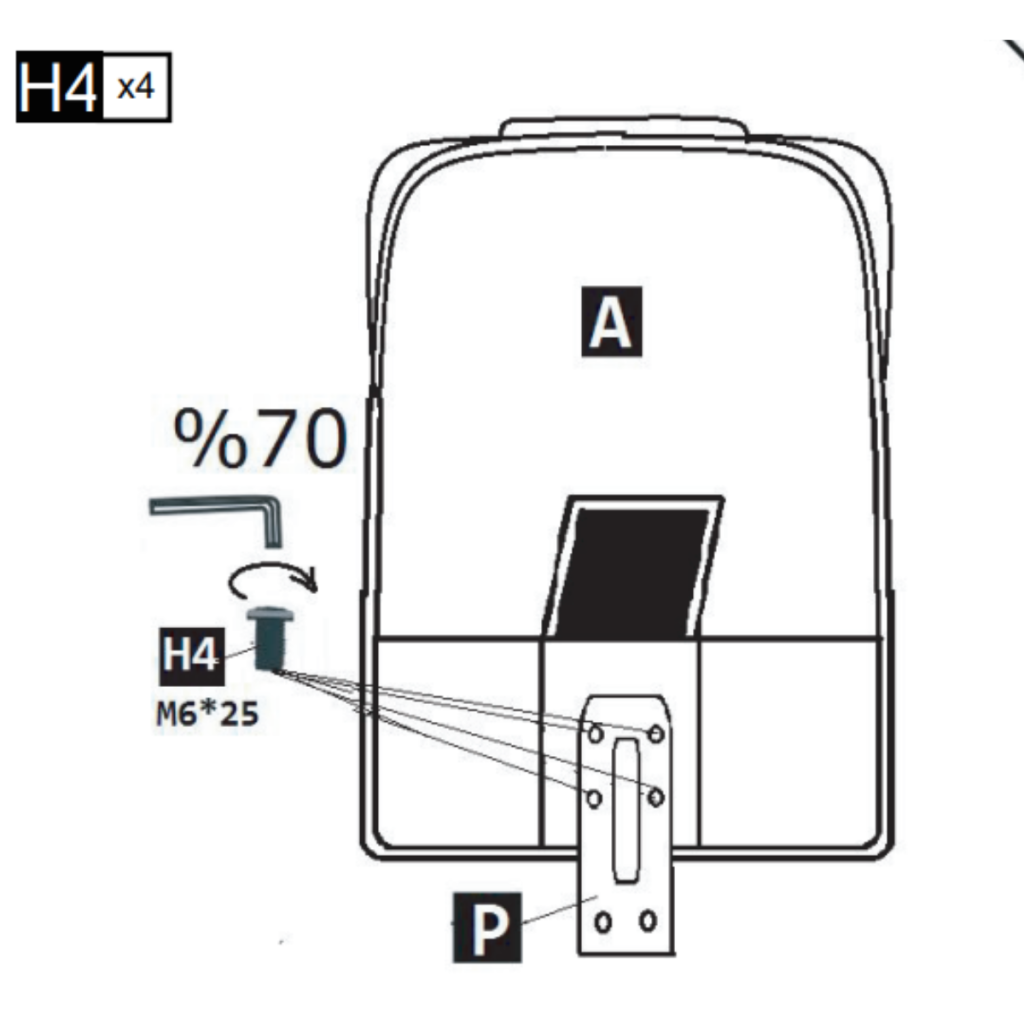 Aligning and partially tightening bracket screws on backrest