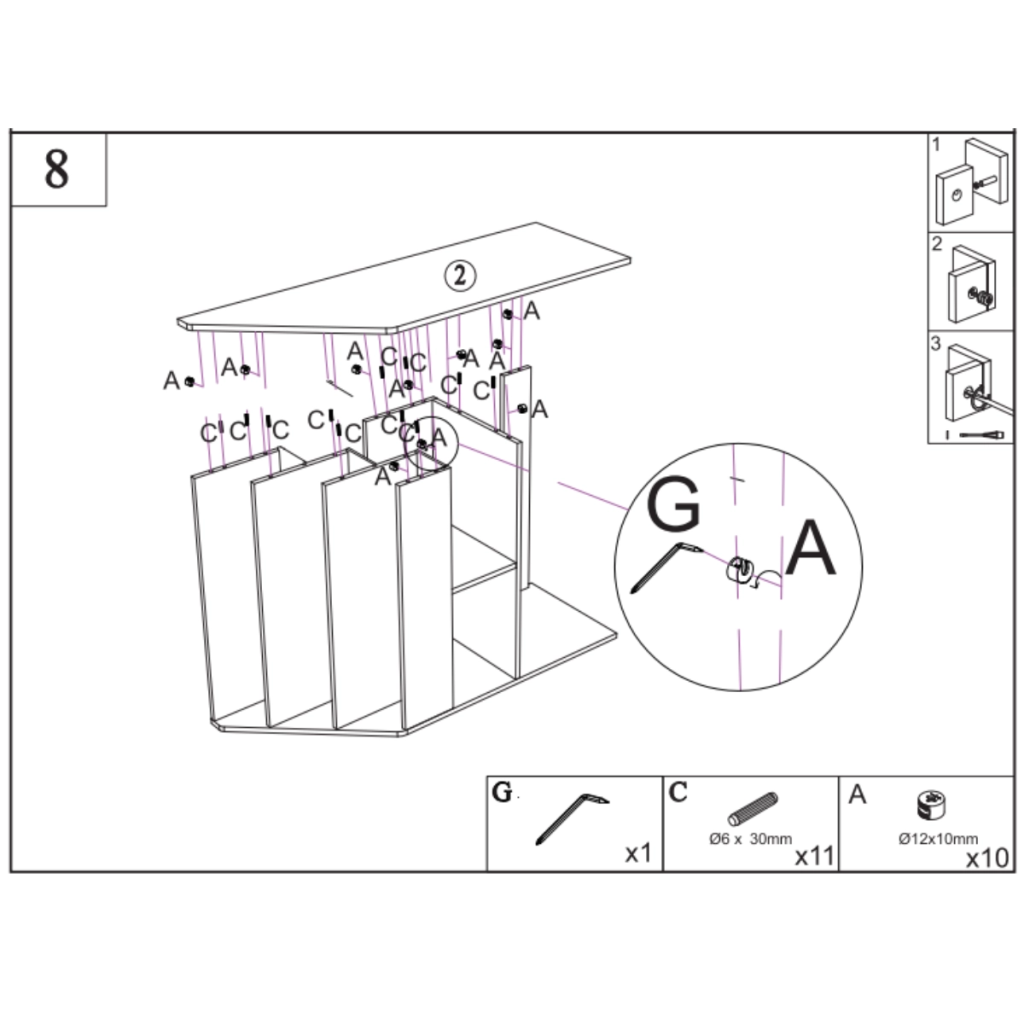 Right side panel fitted and tightened to the main frame for added stability.