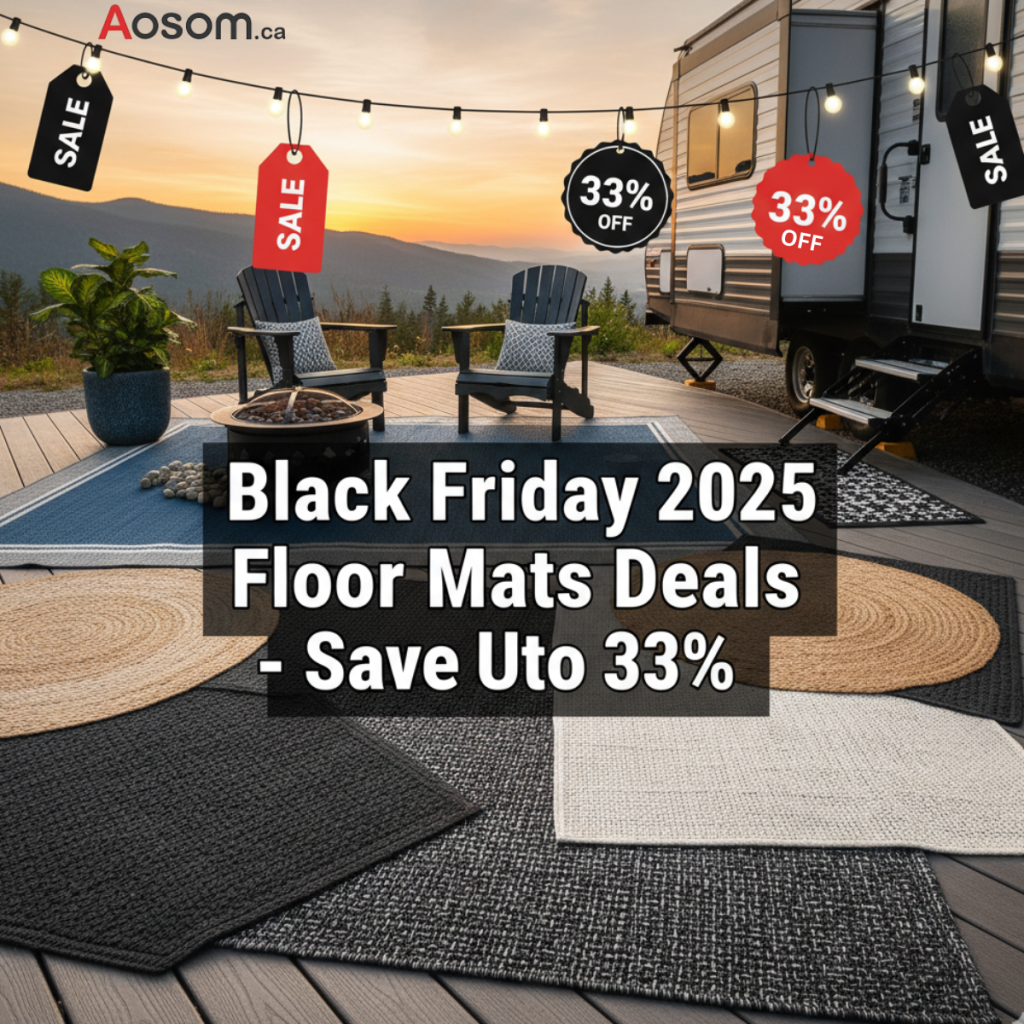 Black Friday 2025 floor mats sale outdoor RV setup with rugs