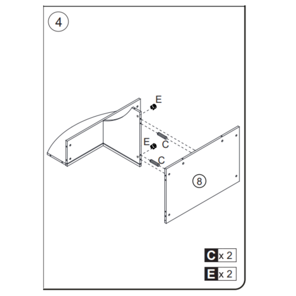 Aligning bottom base panel with top shelf for secure connection