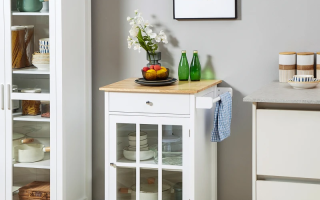 Collection of stylish kitchen islands in modern home settings.