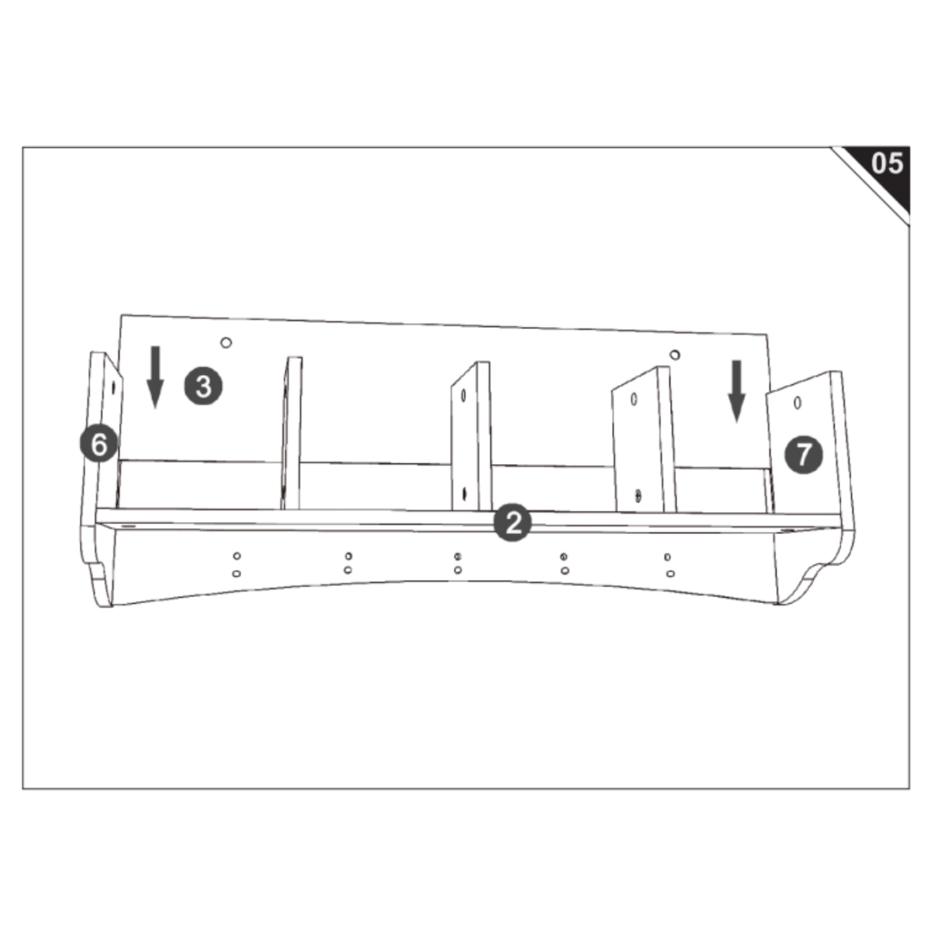 image showing backboard inserted behind dividers for structure support.