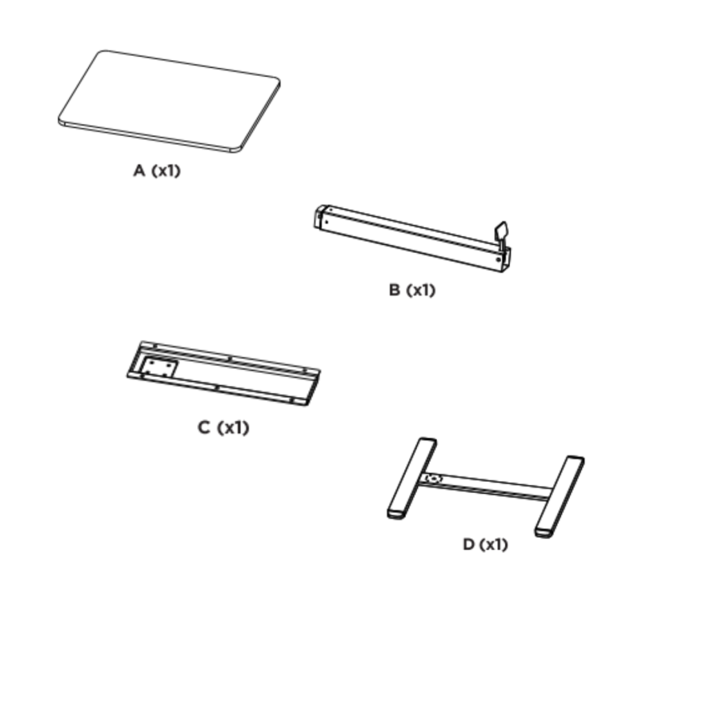Finished adjustable standing desk with laptop setup in a modern living room.