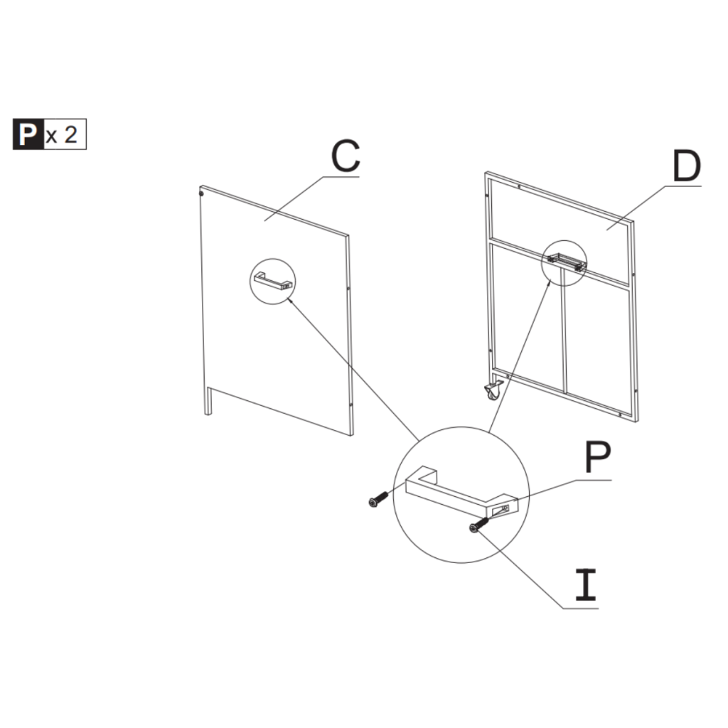 Metal support brackets fastened between front and back panels for reinforcement