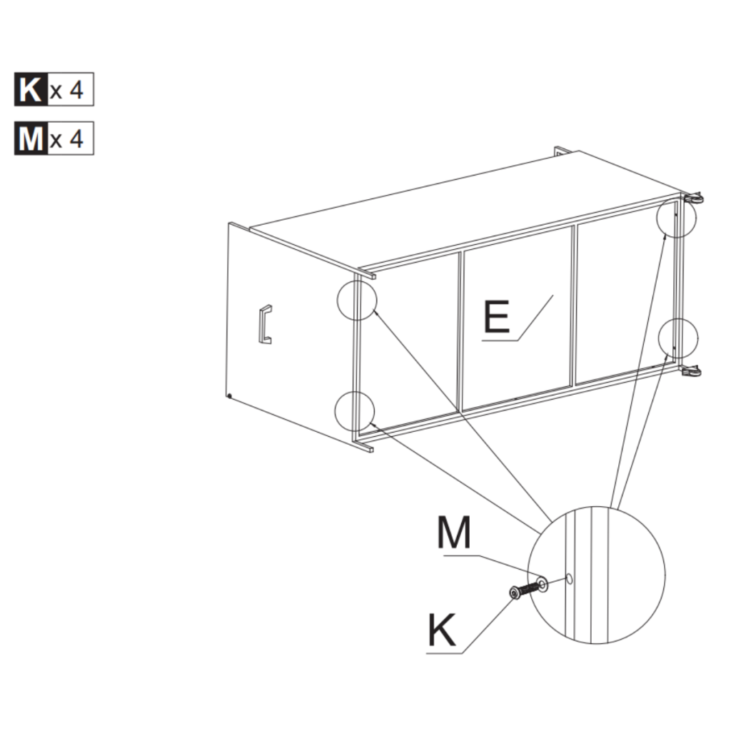 Top roof panel installed and secured on main storage box frame structure
