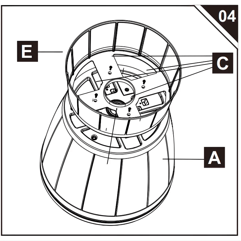 Top base positioned on cooler table body with screws highlighted for secure attachment.