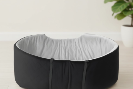 Guide cover for cleaning a dog bed, showing fresh, clean bed and materials.