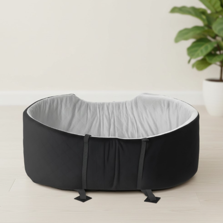 Guide cover for cleaning a dog bed, showing fresh, clean bed and materials.