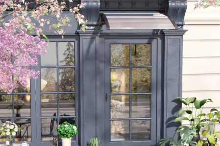 Instruction manual for Outsunny Awning Door Canopy, detailing assembly steps and parts.