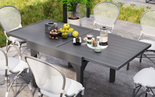Outsunny 35"-71" Extendable Aluminium Outdoor Dining Table Assembly Manual - SKU: 84G-629V00GY