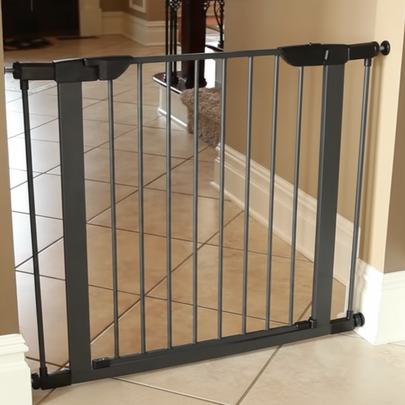 Checking pet gate stability and latch function to ensure secure operation before daily use.