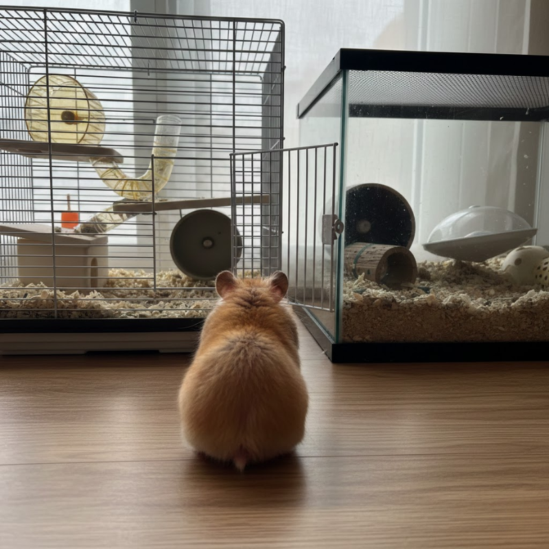 Recommendation chart showing best hamster enclosure type based on breed and owner needs.